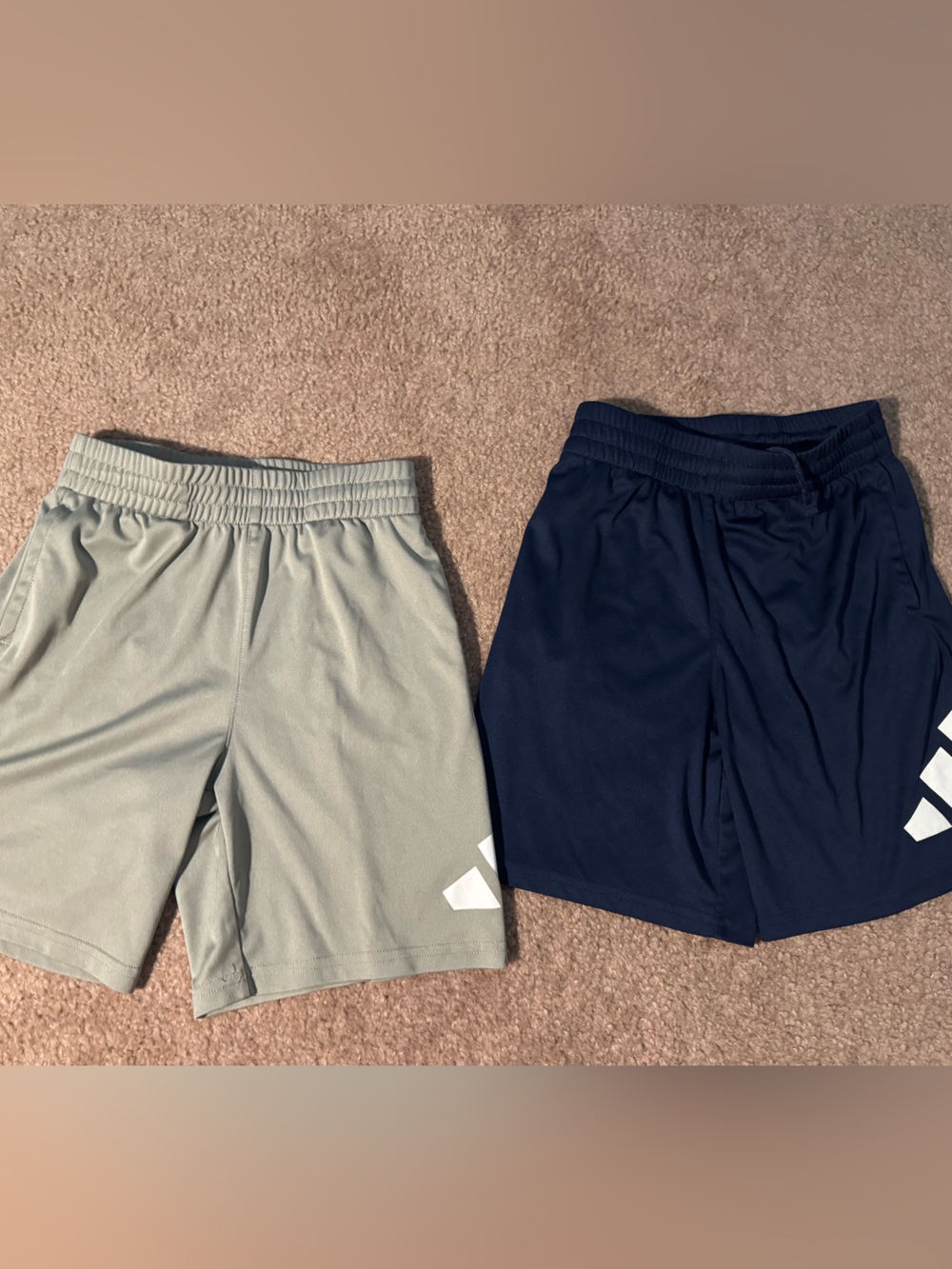 Adidas Boys Athletic Shorts in Navy and Light Gray